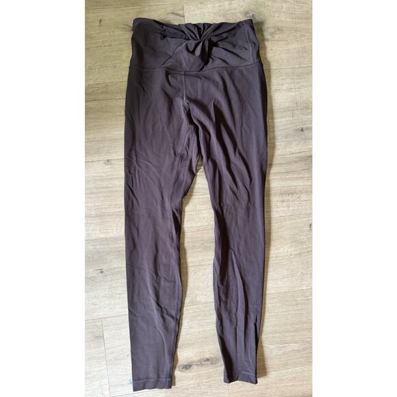 Lululemon High Rise Align Tight 28” Twist Waist Brown Size 6 Yoga Gym Workout - Picture 1 of 5